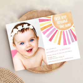 ガールサンシャイン最初の旅のまわりにサンバースデーパーティー 招待状