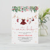 ガールサンタベビークリスマスベビーシャワー 招待状 (スタンド正面)