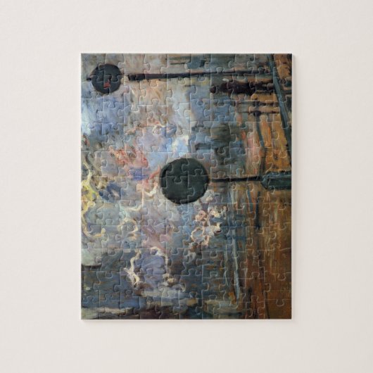 ガールサンラザールの外観by Claude Monet ジグソーパズル (縦)