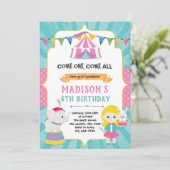 ガールサーカスの誕生日パーティーの招待 招待状 (スタンド正面)