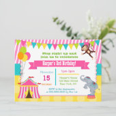 ガールサーカスカーニバルバースデーパーティ招待状 招待状 (スタンド正面)