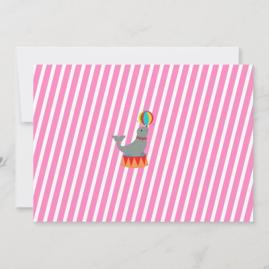 ガールサーカスカーニバルバースデーパーティ招待状 招待状 (裏面)