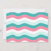 ガールサーフズアップビーチウェーブ誕生日サンキューカード 招待状 (裏面)