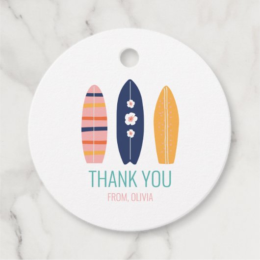 ガールサーフボードビーチ誕生日サンスクリューサンキューオペ フェイバータグ (正面)