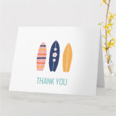 ガールサーフボードビーチ誕生日サンスクリュ カード (黄色い花)