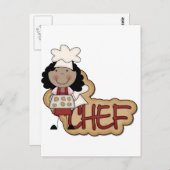 ガールシェフアフリカ系アメリカ人Tシャツとギフト ポストカード (正面/裏面)