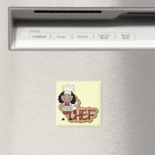 ガールシェフアフリカ系アメリカ人Tシャツとギフト マグネット (インサイチュ (食洗機))