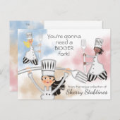 ガールシェフフォーク料理ベーキングクックブックレシピカード ポストカード (正面/裏面)