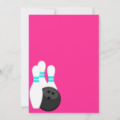 ガールシェブロンボーリング誕生日写真招待状 招待状 (裏面)