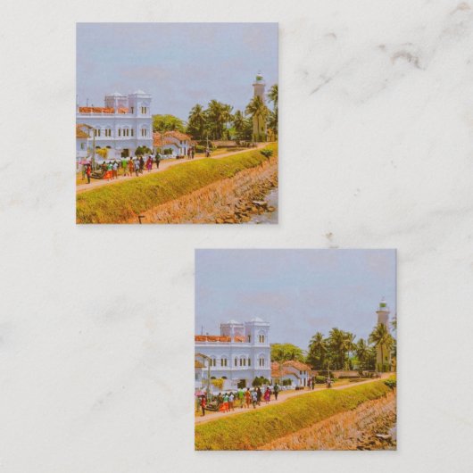 ガールシティー – スリランカの南海岸 スクエア名刺 (正面/裏面)