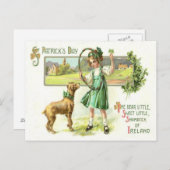 ガールシャムロック4リーフクローバードフープ ポストカード (正面/裏面)