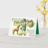 ガールシャムロック4枚クローバードッグフープ カード (黄色い花)