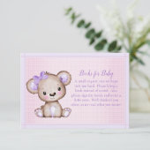 ガールシャワーEn用ベビーかわいい紫色のクマの本 エンクロージャーカード (スタンド正面)