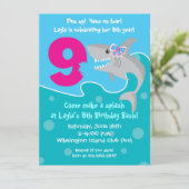 ガールシャークバイト招待状- 9thバースデーパーティー 招待状 (スタンド正面)