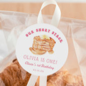 ガールショートスタックパンケーキブレックファーストバースデーパーティー ラウンドシール