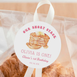 ガールショートスタックパンケーキブレックファーストバースデーパーティー ラウンドシール