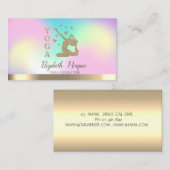 ガールシルエットグラデーションホログラフィックヨガインストラクター 名刺 (正面/裏面)
