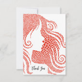 ガールシルエットミニハート卒業 サンキューカード (正面)