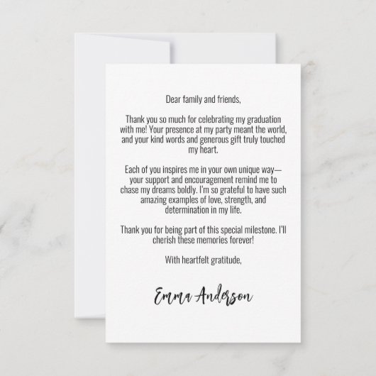 ガールシルエットミニハート卒業 サンキューカード (裏面)