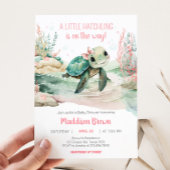 ガールシーウミガメ赤ちゃんシャワー 招待状