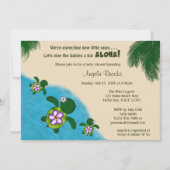ガールシータートルベビーシャワー招待状ツイン（ホヌ） 04C 招待状 (正面)