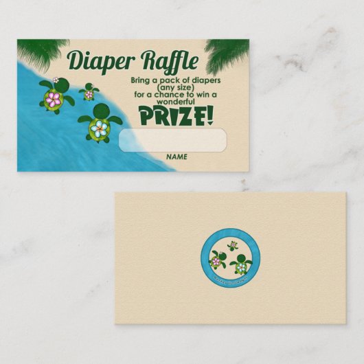 ガールシータートルホヌファミリーおむつラッフルチケット エンクロージャーカード (正面/裏面)