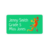 ガールジェッコトカゲの名前の学校の本のラベル ラベル (正面)