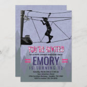 ガールジプリンロープコース誕生日招待状 (正面/裏面)