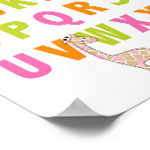 ガールジャングルアニマルアルファベット子供部屋ウォールアートプリント ポスター (角)