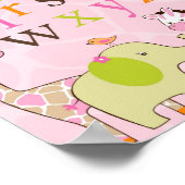 ガールジャングルアニマルアルファベット子供部屋ウォールアートプリント ポスター (角)