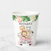 ガールジャングルサファリ誕生日紙 紙コップ