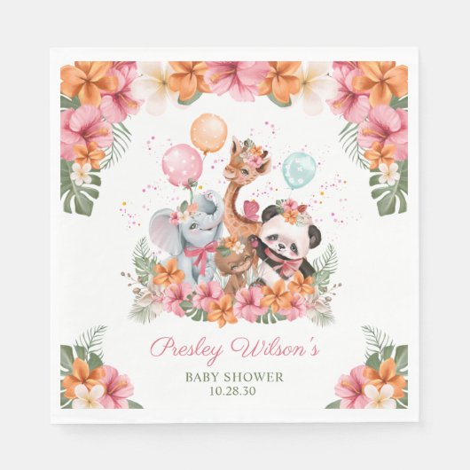 ガールジャングルサファリ スタンダードランチョンナプキン (正面)