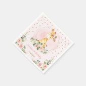 ガールジャングルベビーシャワーワイルドアニマルズ誕生日 スタンダードカクテルナプキン (角)