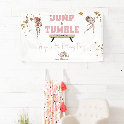 ガールジャンプ&タンブル体操バースデーパーティー 横断幕 (インサイチュ)