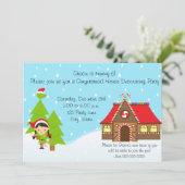 ガールジンガーブレッドハウス誕生日招待状 招待状 (スタンド正面)