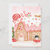 ガールジンジャーブレッ飾ドハウスの誕生日パーティー 招待状 (裏面)