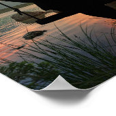 ガールスイングシルエットレイクサマーサンセット ポスター (角)