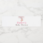 ガールスウィートピンクベアーベビーシャワー ペットボトルラベル (シングルラベル)