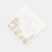 ガールスウィートワンウォーターカラースイーツファースト誕生日 スタンダードランチョンナプキン (角)