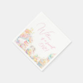 ガールスウィートワンスイーツファースト誕生日 スタンダードカクテルナプキン (角)