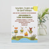ガールスカウトキャンプ,アウトドアをテーマにした誕生日 招待状 (スタンド正面)