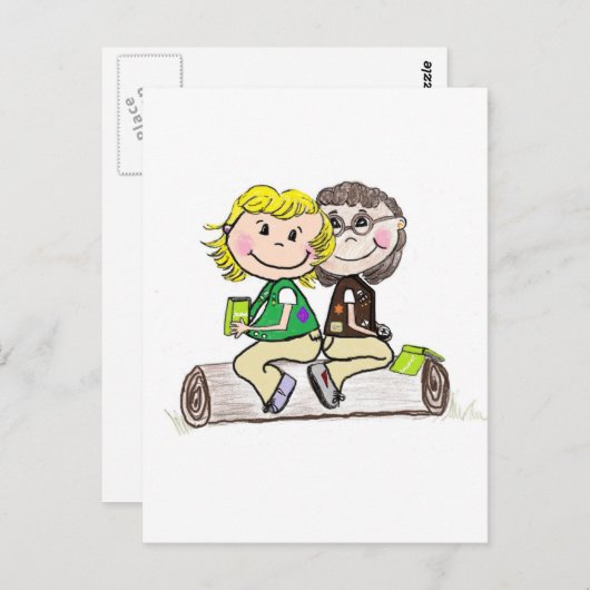 ガールスカウトジュニアブラウニーアウトドア ポストカード (正面/裏面)