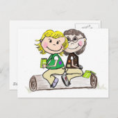 ガールスカウトジュニアブラウニーアウトドア ポストカード (正面/裏面)