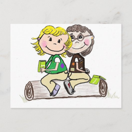 ガールスカウトジュニアブラウニーアウトドア ポストカード (正面)