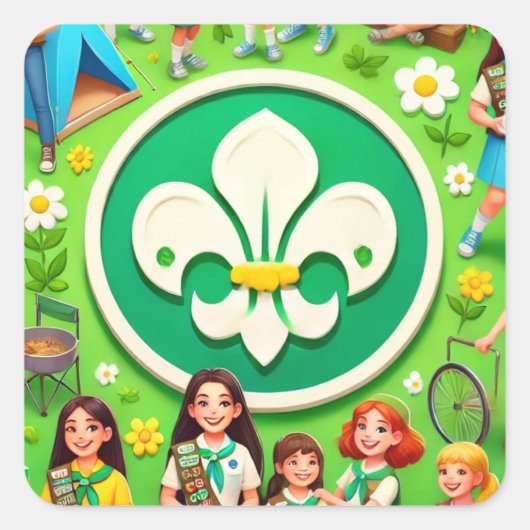 ガールスカウト名誉 スクエアシール (正面)