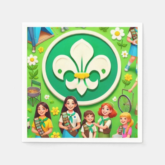 ガールスカウト名誉 スタンダードカクテルナプキン (正面)