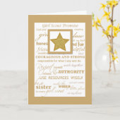 ガールスカウト金ゴールド賞星付き カード (黄色い花)