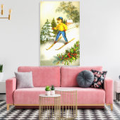 ガールスキーフェスティバルヴィンテージ キャンバスプリント (インサイチュ (リビング))