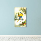 ガールスキーフェスティバルヴィンテージ キャンバスプリント (インサイチュ (ウッドフロア))