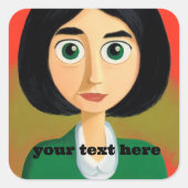 ガールスクエアステッカー スクエアシール (正面)